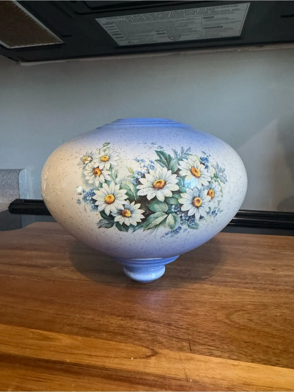 Hand-Painted Floral Ceramic Decorative hurricane lamp, part- White and Blue